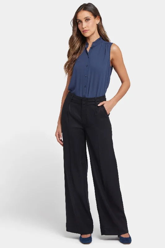 Mona Wide Leg Trouser Pants - Black Trousers Prom Sequined