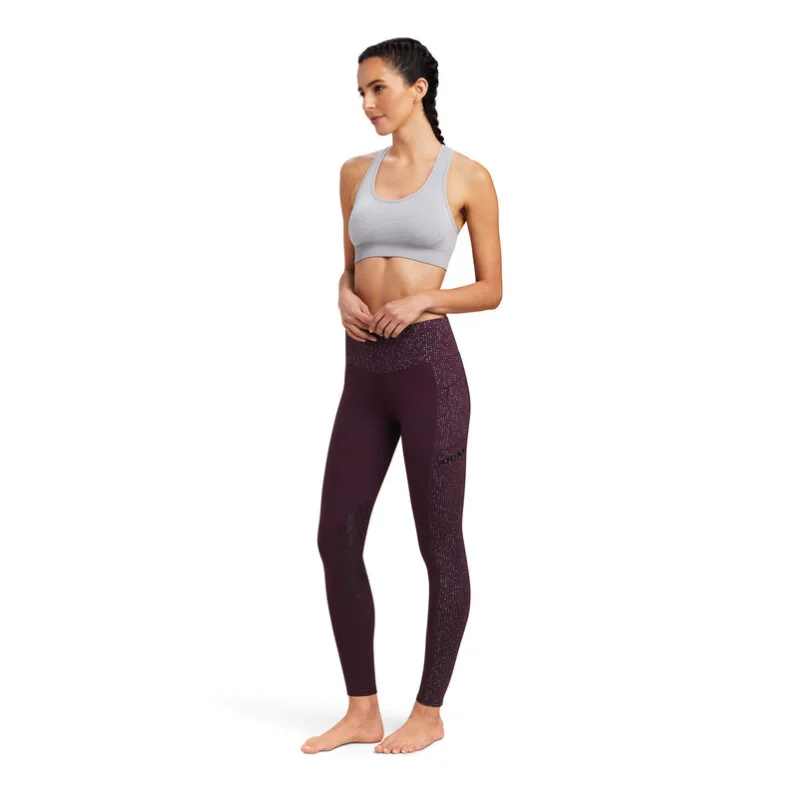 Ariat® Ladies E0S Lumina Knee Patch Tight Mulberry Leggings 10041348 Elegant Velvet Leggings