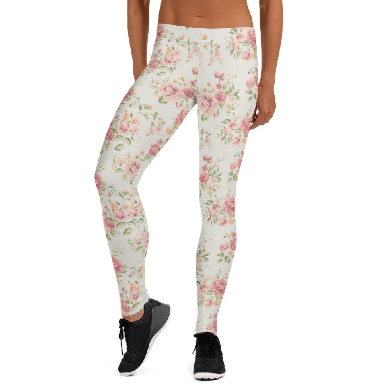Floral Print Liberty Maniacs Leggings Fashionable Lacy Detail Leggings