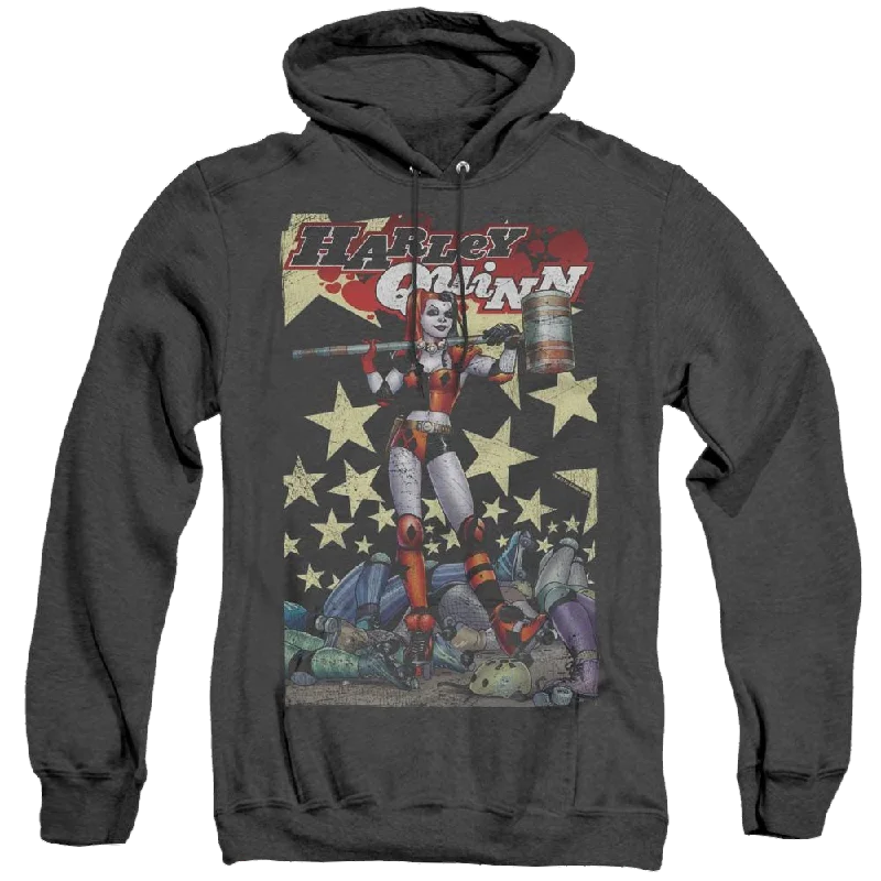 Harley Quinn Quinn One - Heather Pullover Hoodie Gathered Sleeve Pullover