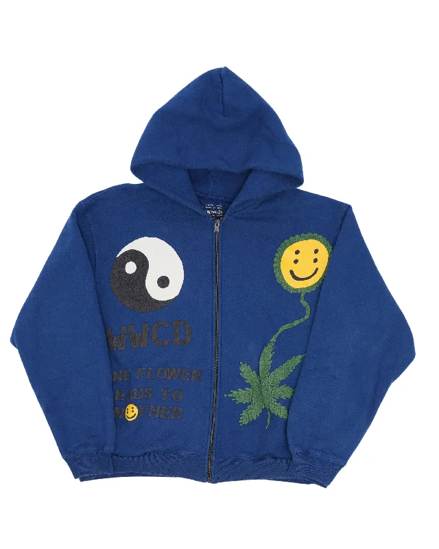 Earth First Zip Up Hoodie Hoodie with Tie-Dye Psychedelic Retro
