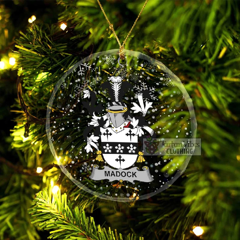 Madock Irish Clan Christmas Glass Ornament with Coat of Arms Stole Shawl Scarf
