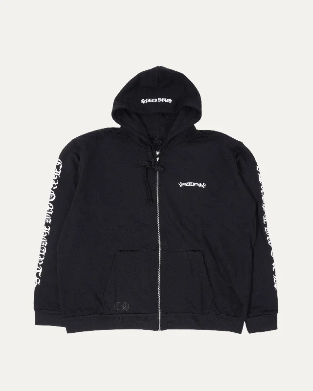 Scroll Logo Zip Up Hoodie Oversized Hoodie Comfort Casual