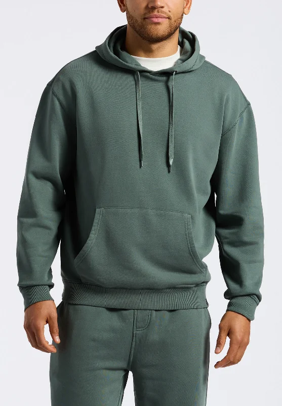 Finley Men's Relaxed Pullover Hoodie, Dark Forest Green - BM24534 Port Neck Pullover