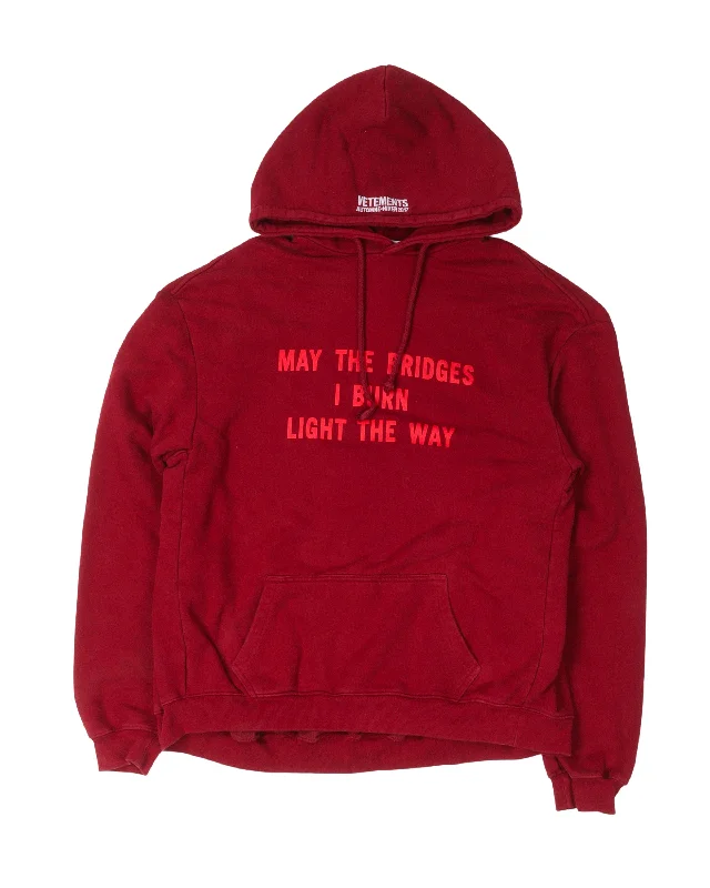 FW17 May The Bridges I Burn Light The Way Hoodie Hoodie with Lining Warm Insulated