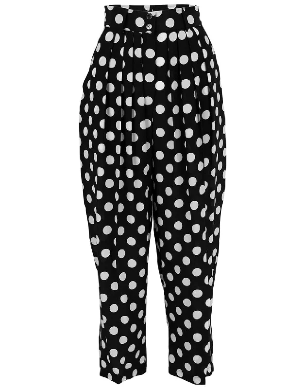 Polka Dot Pleated Trouser Trousers Polka Dot Cute
