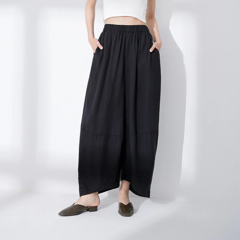 Curved Wide-leg Relaxed Trousers Trousers sophisticated sleek