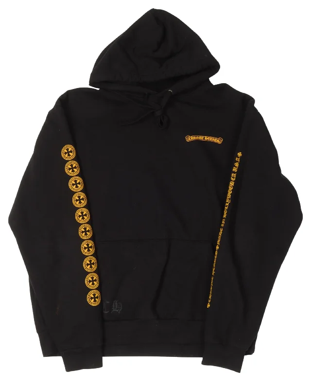 Yellow Plus Cross Hoodie Hoodie with Stripes Bold Sporty