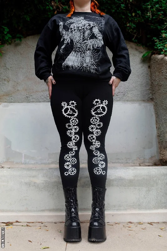 Graveyard Shift Gear Leggings Stylish Stretch-Waist Leggings