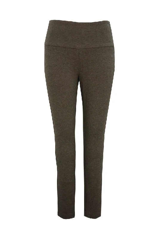 Ponte Illusion 28 Inch Legging in Dark Charcoal 66024UP by UP! Cozy Mid-Rise Workout Leggings