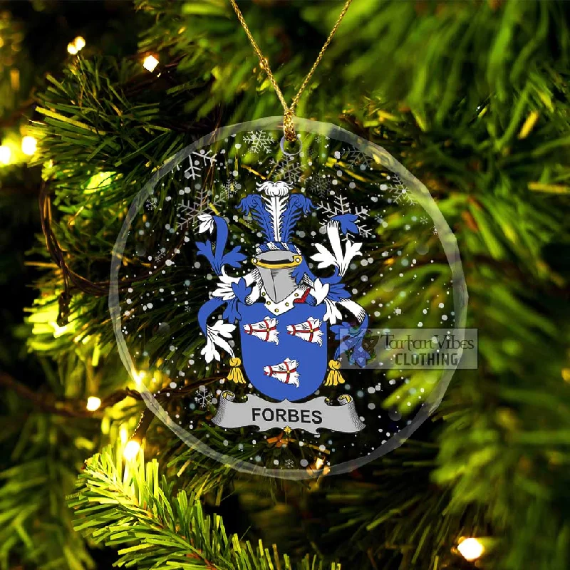 Forbes Irish Clan Christmas Glass Ornament with Coat of Arms Cape Coat Herringbone Coat Tweed Coat