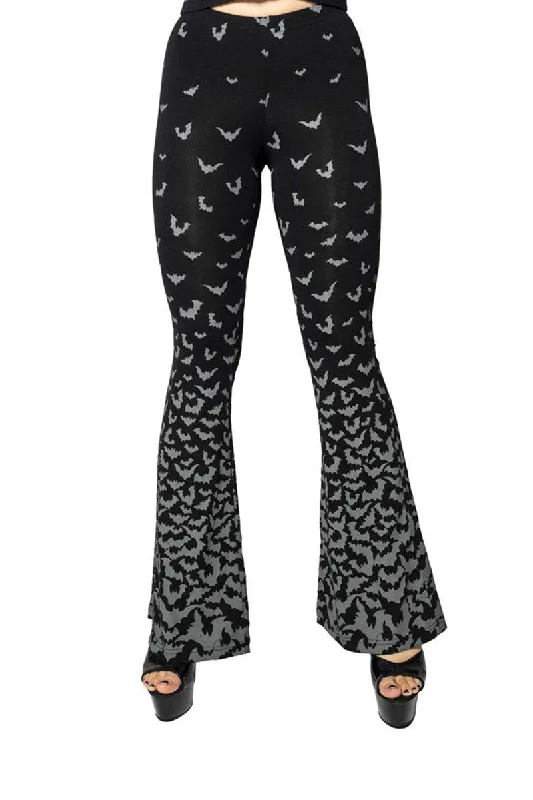 Bat Repeat Gradient Flare Leggings Stylish Yoga Leggings