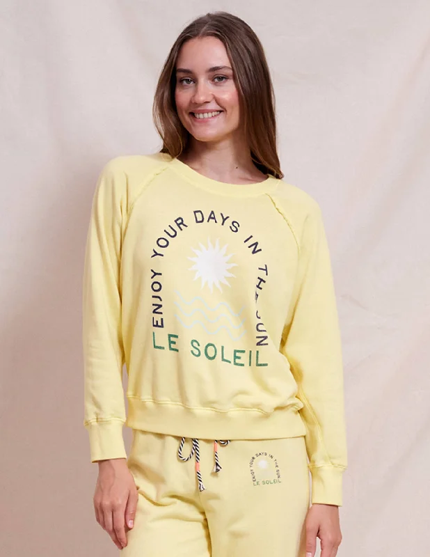 Women's Le Soleil Pullover Crew & Le Soleil Jogger in Sensible Yellow Port Neck Pullover Women's Le Soleil Pullover Crew & Le Soleil Jogger in Sensible Yellow Port Neck Pullover