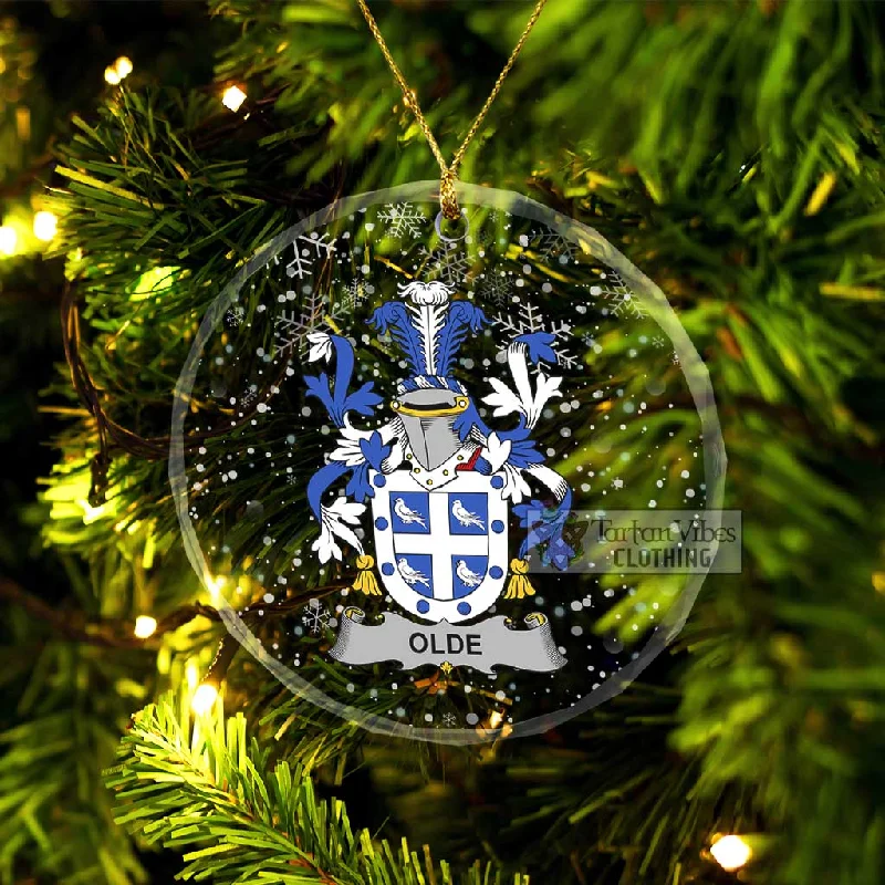 Olde Irish Clan Christmas Glass Ornament with Coat of Arms Cotton Linen Terry