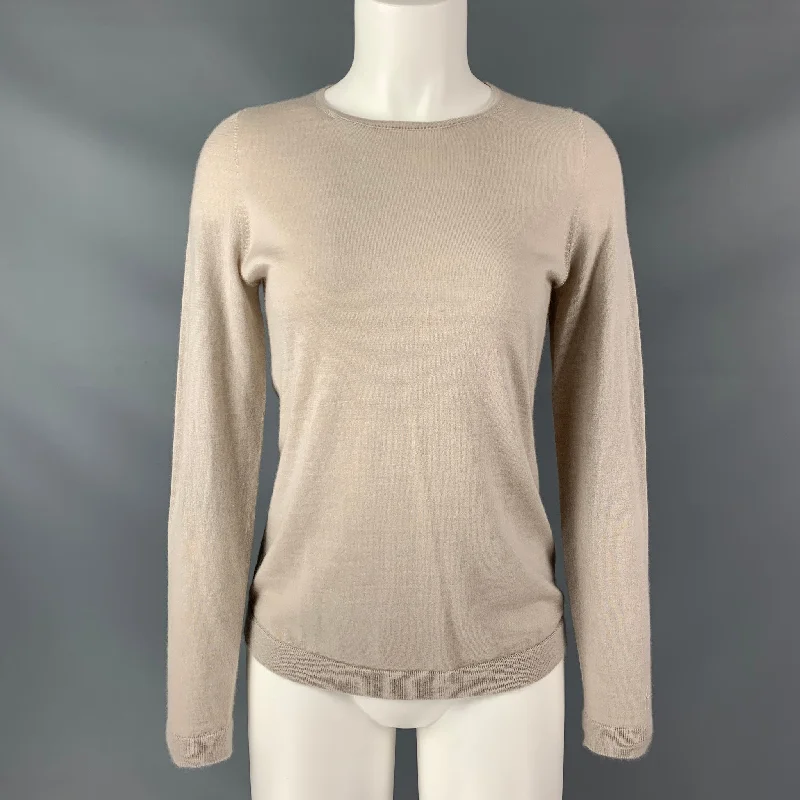 FALCONERI Size M Oatmeal Cashmere Long Sleeve Pullover Over Sleeve Pullover