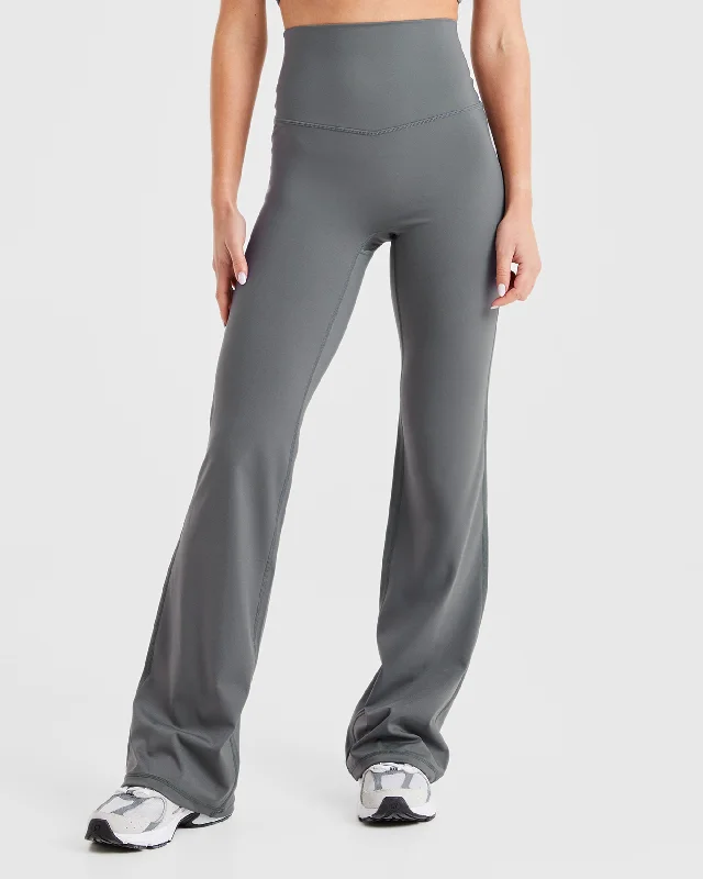 Sculpt Flared Leggings - Charcoal Cozy Yoga Compression Leggings