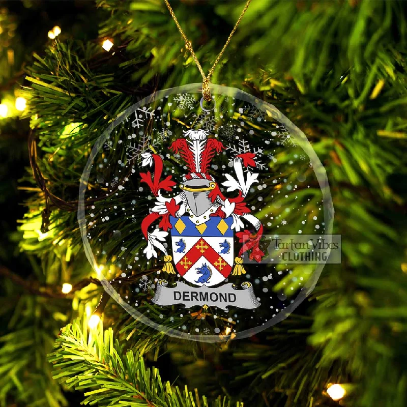 Dermond Irish Clan Christmas Glass Ornament with Coat of Arms Stole Shawl Scarf