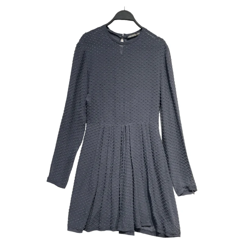 BALENCIAGA///LS Dress/M/Plain/Cotton/IDG/Midi Length/W [Designers] Design/ Elegant V-Neck Midi Dress
