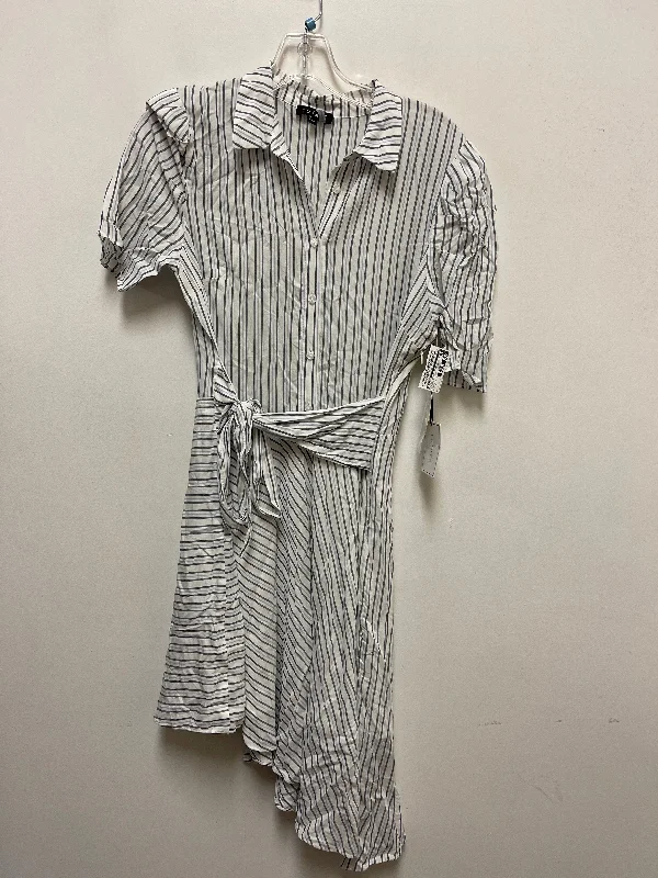 Dress Casual Midi By 1.state In Striped Pattern, Size: M Stylish Off-Shoulder Ruffle Dress Dress Casual Midi By 1.state In Striped Pattern, Size: M Stylish Off-Shoulder Ruffle Dress