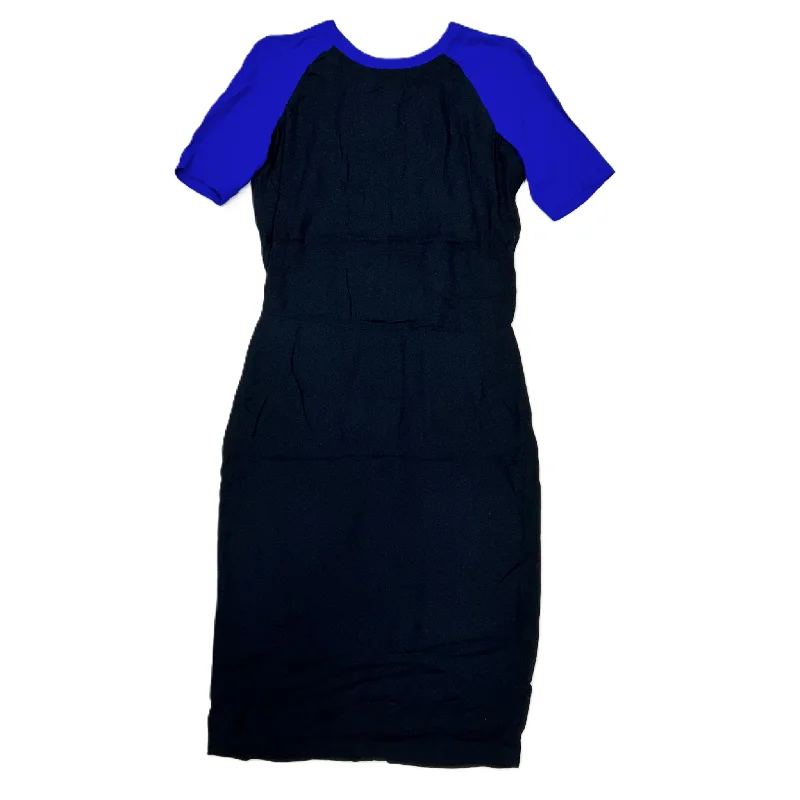 Dress Casual Midi By Alc In Black & Blue, Size: S Trendy Fit-and-Flare Midi Dress