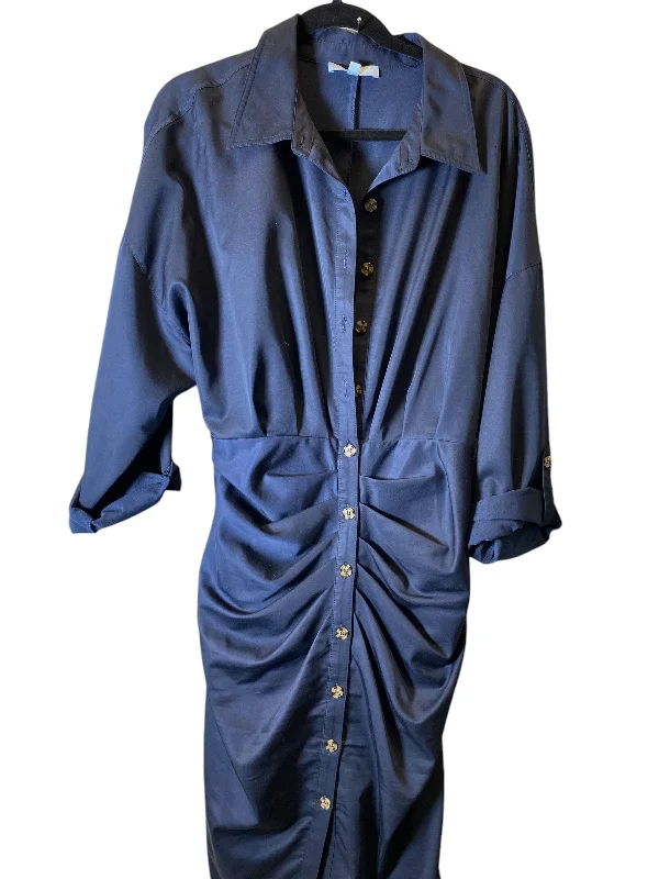 Dress Casual Midi By Antonio Melani In Navy, Size: Xl Stylish Midi Dress with Cuffs