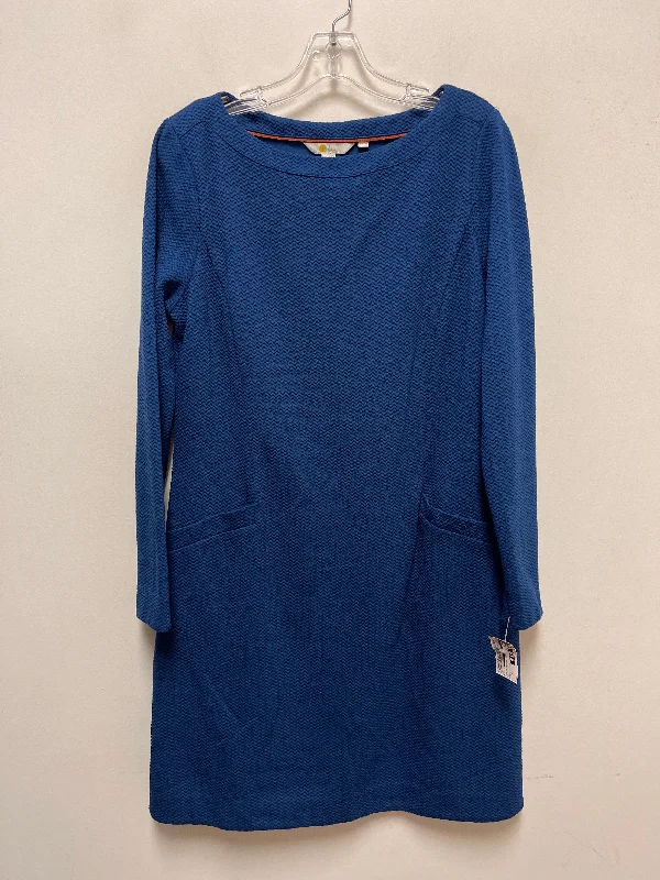 Dress Casual Midi By Boden In Blue, Size: M Trendy Off-Shoulder Ruffle Midi Dress