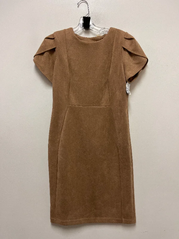 Dress Casual Midi By Calvin Klein In Brown, Size: S Trendy Square Neck Midi Dress