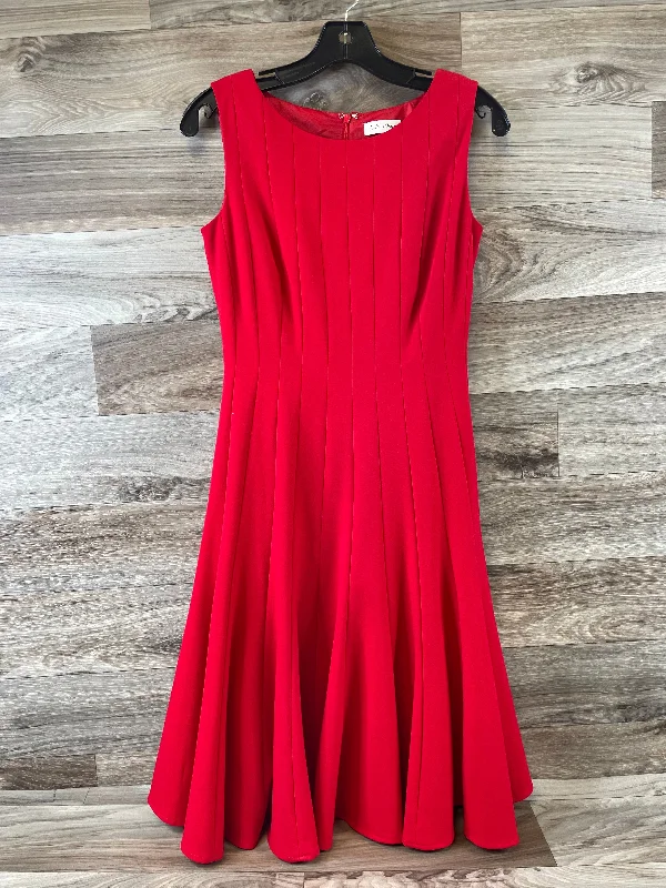 Dress Casual Midi By Calvin Klein In Red, Size: Xs Fashionable Pencil Midi Dress