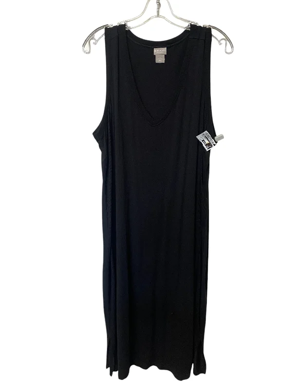 Dress Casual Midi By Chicos In Black, Size: 4 Comfortable Lace-Up Midi Dress