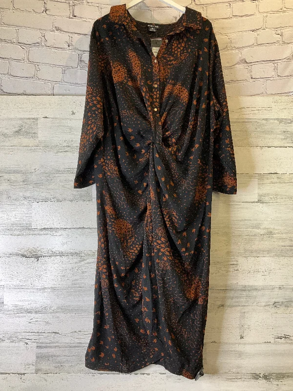 Dress Casual Midi By City Chic In Brown, Size: Xxl Stylish High-Waisted Midi Dress