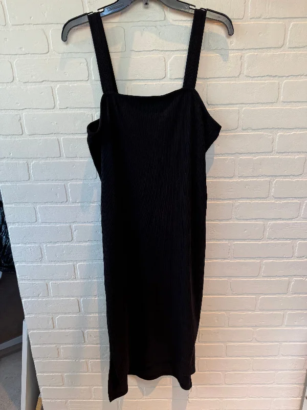 Dress Casual Midi By The Drop In Black, Size: L Comfortable Short Sleeve Midi Dress
