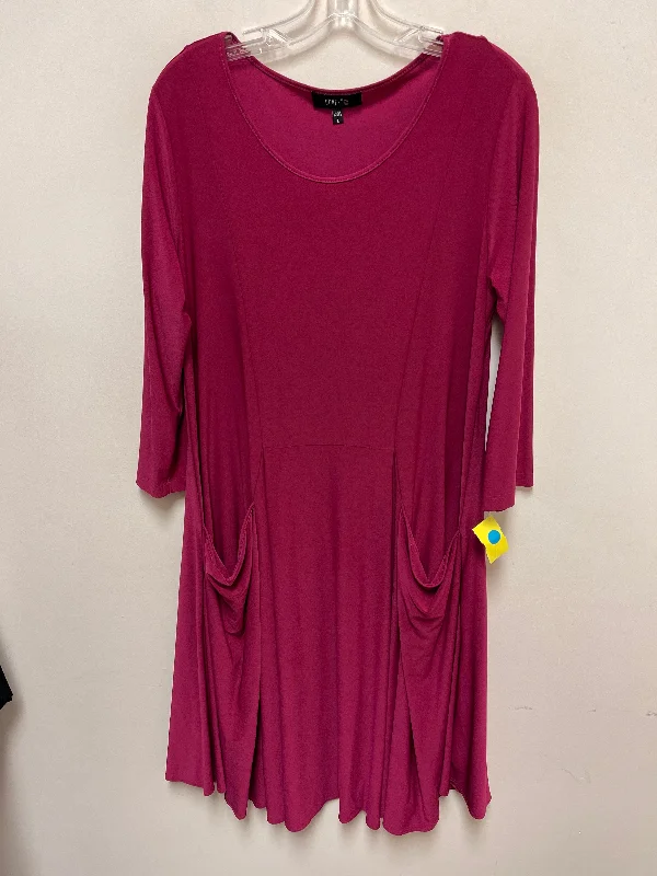 Dress Casual Midi By Comfy In Pink, Size: L Stylish Color Block Midi Dress