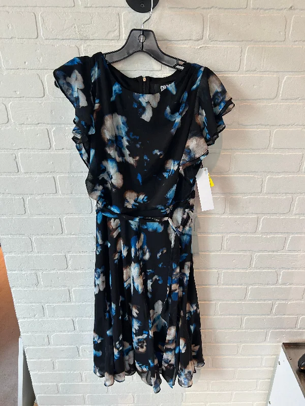 Dress Casual Midi By Dkny In Black & Blue, Size: S Elegant Maxi-Midi Hybrid Dress
