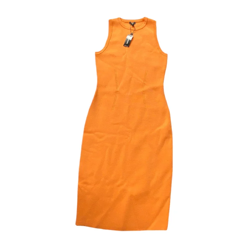 Dress Casual Midi By Express In Orange, Size: S Comfortable Button Front Midi Dress