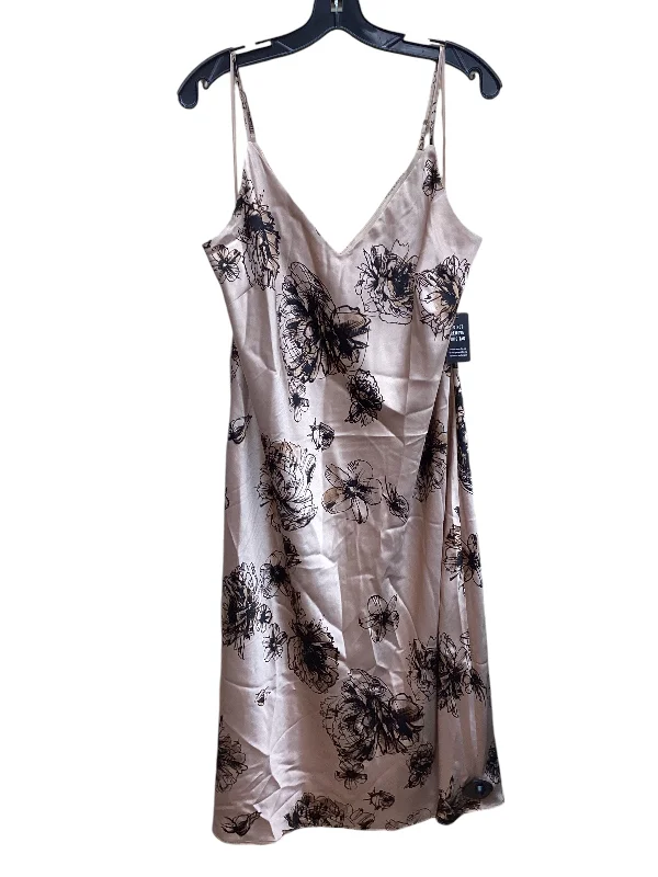 Dress Casual Midi By Express In Tan, Size: Xl Fashionable Off-Shoulder Dress Midi