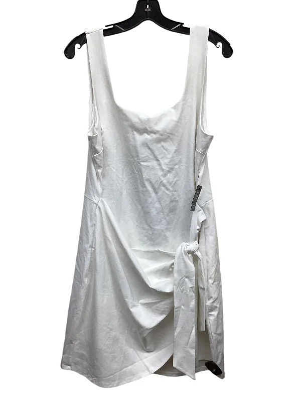 Dress Casual Midi By Express In White, Size: Xl Trendy Long Sleeve Midi Dress