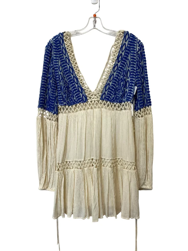 Dress Casual Midi By Free People In Blue & Cream, Size: L Elegant Maxi-Midi Hybrid Dress