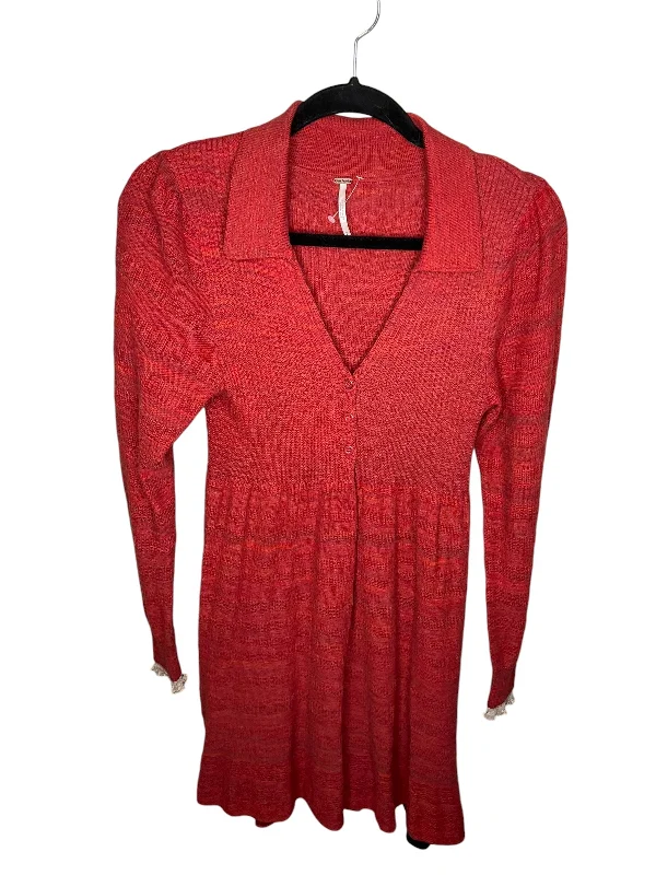 Dress Casual Midi By Free People In Red, Size: Sp Trendy Shift Midi Dress