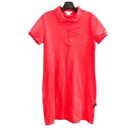 Dress Casual Midi By Lacoste In Pink, Size: L Trendy Ruched Side Midi Dress