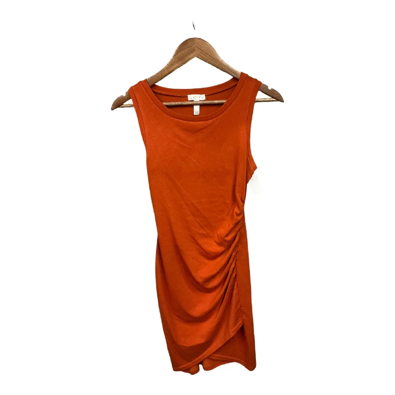 Dress Casual Midi By Leith In Orange, Size: Xs Stylish Button-Down Midi Dress