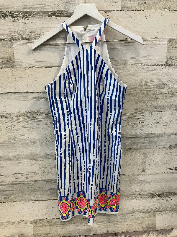 Dress Casual Midi By Lilly Pulitzer In Blue & White, Size: Xs Comfortable Casual Midi Dress Dress Casual Midi By Lilly Pulitzer In Blue & White, Size: Xs Comfortable Casual Midi Dress