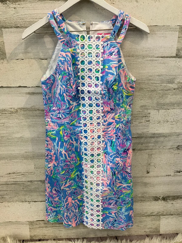 Dress Casual Midi By Lilly Pulitzer In Blue & White, Size: Xs Fashionable One-Shoulder Midi Dress Dress Casual Midi By Lilly Pulitzer In Blue & White, Size: Xs Fashionable One-Shoulder Midi Dress