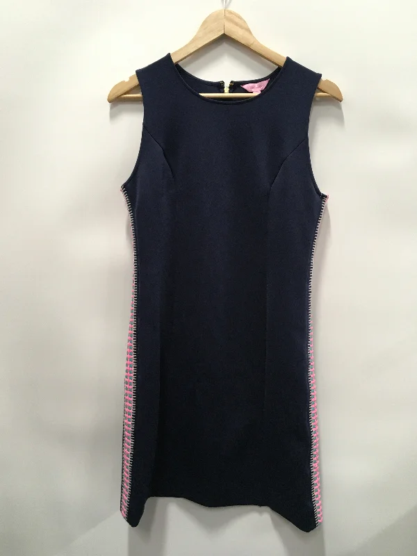 Dress Casual Midi By Lilly Pulitzer In Navy, Size: M Elegant Lace Trim Midi Dress