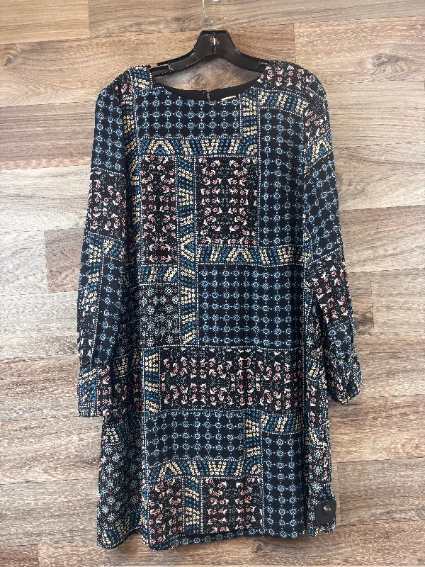 Dress Casual Midi By Loft In Blue & Brown, Size: 6 Elegant Pleated Sleeve Midi Dress Dress Casual Midi By Loft In Blue & Brown, Size: 6 Elegant Pleated Sleeve Midi Dress