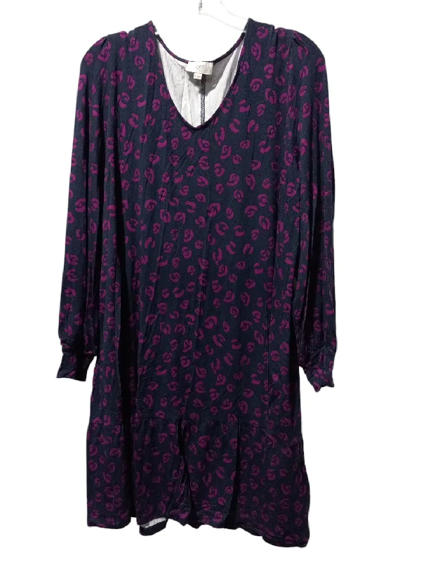 Dress Casual Midi By Loft In Blue & Purple, Size: Xl Fashionable Wide Leg Midi Dress Dress Casual Midi By Loft In Blue & Purple, Size: Xl Fashionable Wide Leg Midi Dress