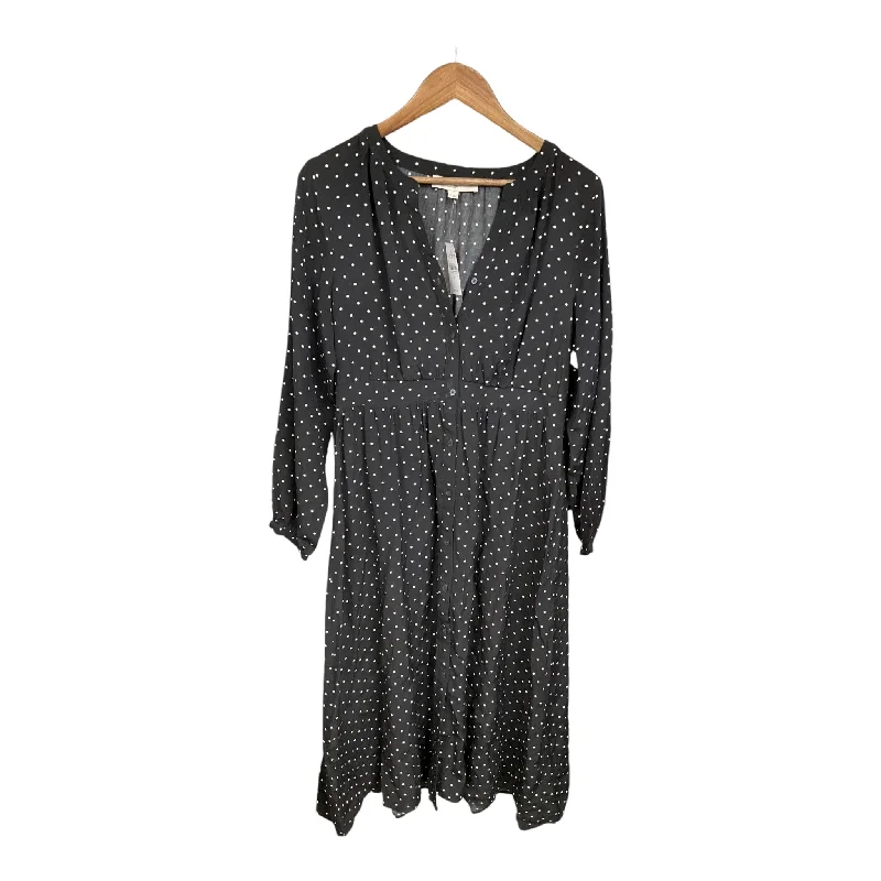 Dress Casual Midi By Loft In Polkadot Pattern, Size: M Elegant Floral Appliqué Midi Dress Dress Casual Midi By Loft In Polkadot Pattern, Size: M Elegant Floral Appliqué Midi Dress
