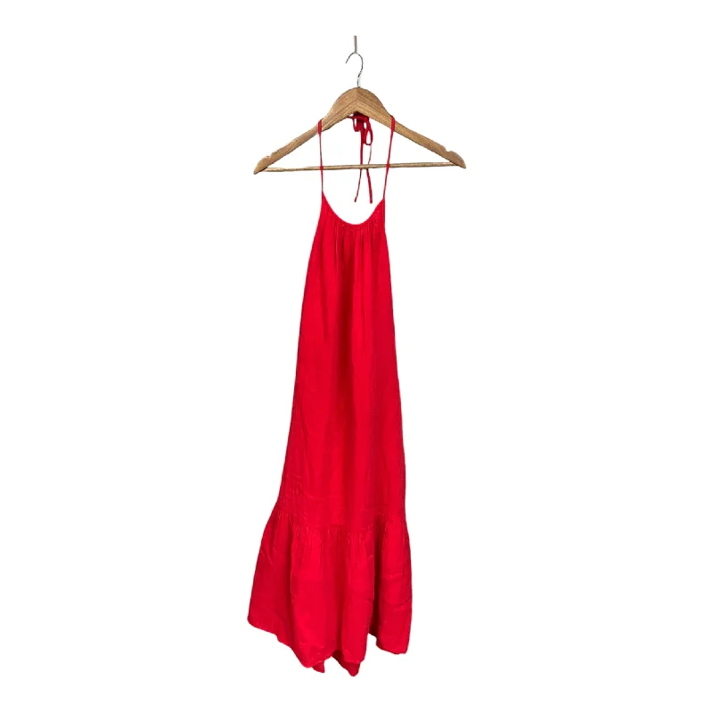 Dress Casual Midi By Loft In Red, Size: S Trendy Knit Midi Dress