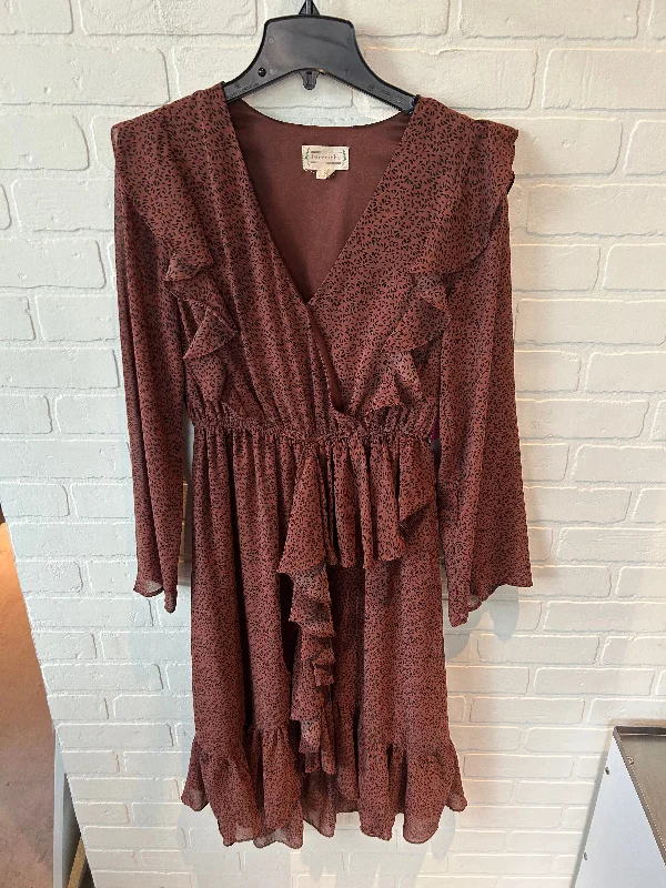 Dress Casual Midi By Loveriche In Brown, Size: M Trendy Square Neck Midi Dress