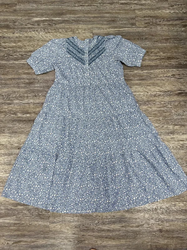 Dress Casual Midi By Madewell In Blue & White, Size: L Comfortable Draped Midi Dress