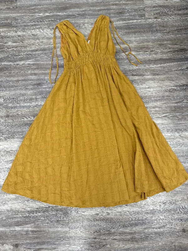 Dress Casual Midi By Madewell In Chartreuse, Size: L Cozy Spaghetti Strap Midi Dress
